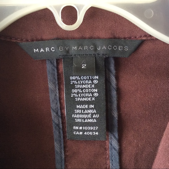 MARC by MARC JACOBS maroon Jacket 2 blazer cotton y2k - Picture 3 of 4